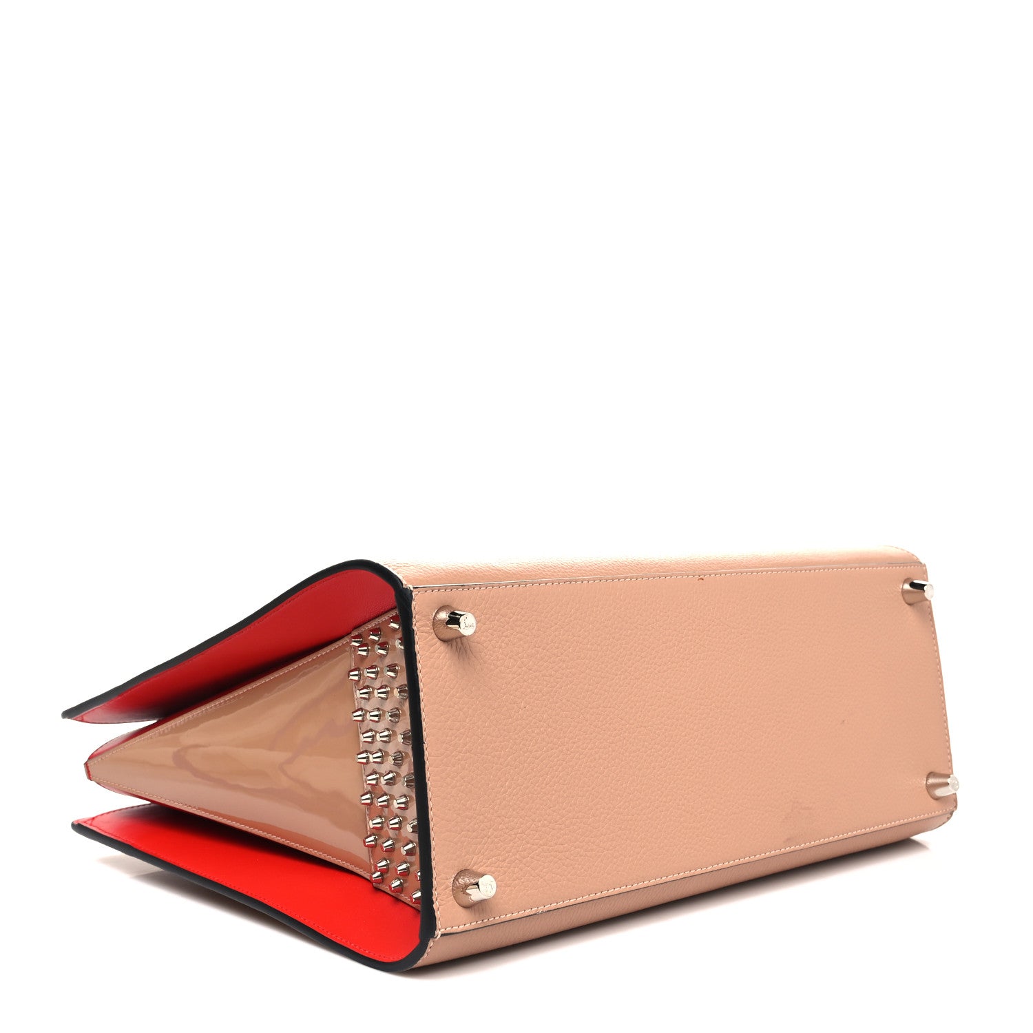 Christian Louboutin Calfskin Patent Studded Large Paloma Cognac 4 of 13