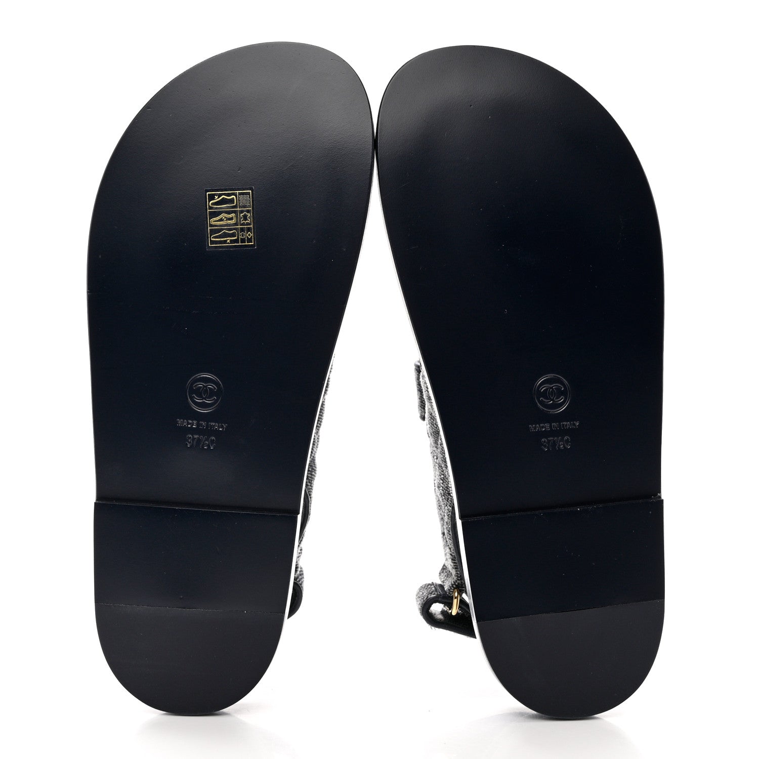 Chanel Denim Quilted Dad Sandals 37.5 Grey 5 of 11