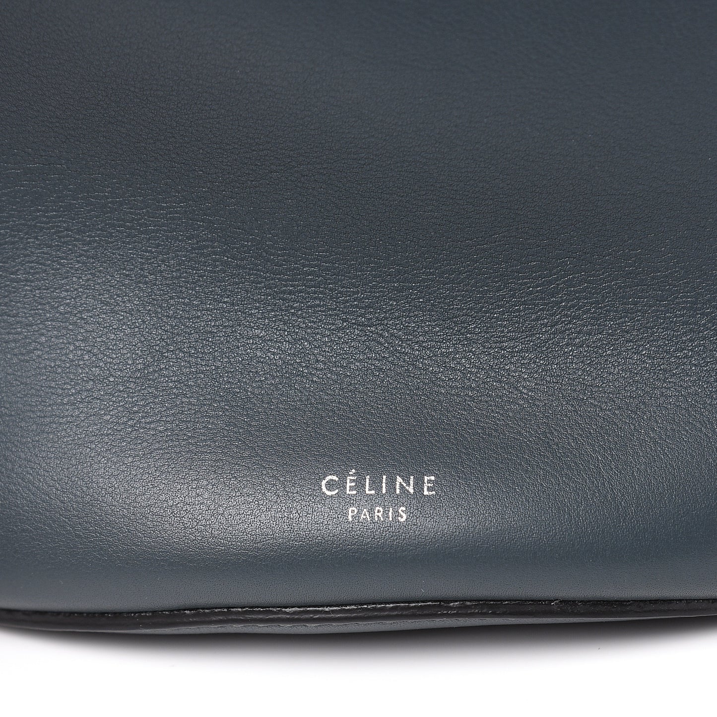 Smooth Calfskin Long Strap Big Bucket Bag Slate
