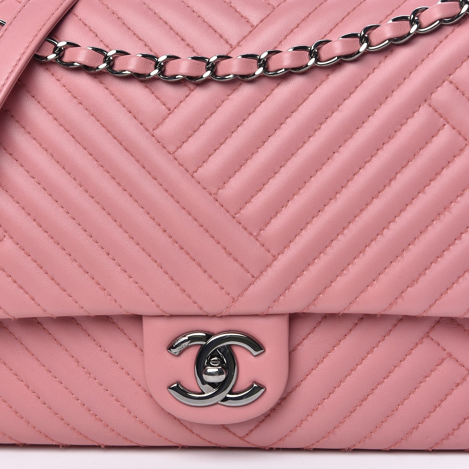 Chanel Lambskin Quilted Large CC Crossing Flap Pink 9 of 11