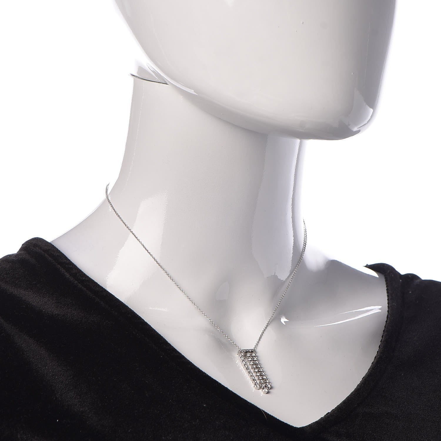 Tiffany Platinum Diamond Jazz Triple Drop Pendant Necklace 2 of 8