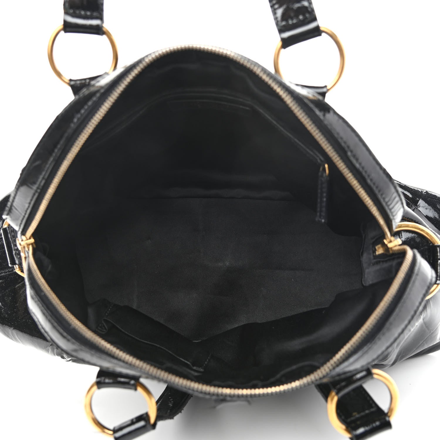 Saint Laurent Crocodile Embossed Patent Large Muse Black 4 of 16