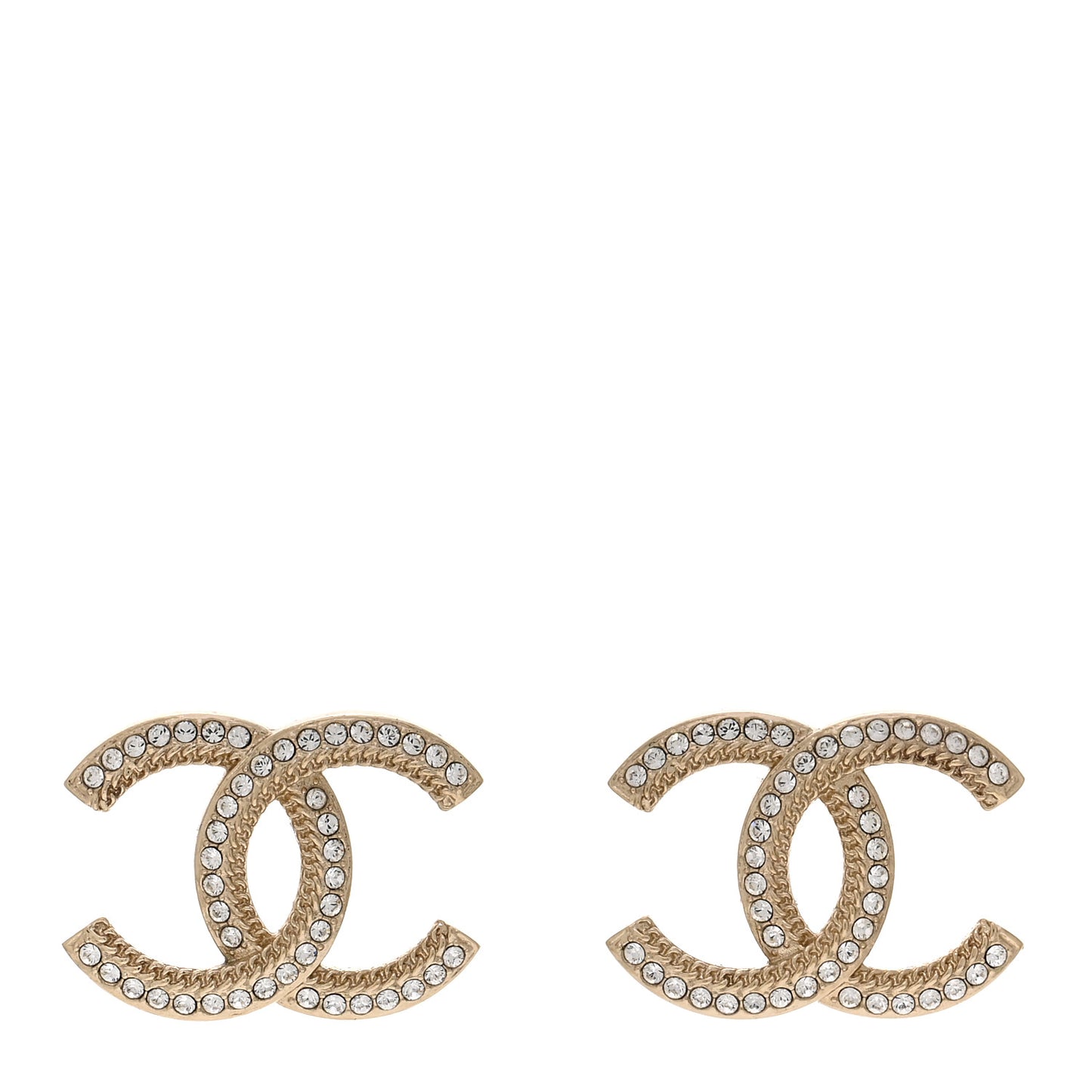 Crystal CC Earrings Light Gold