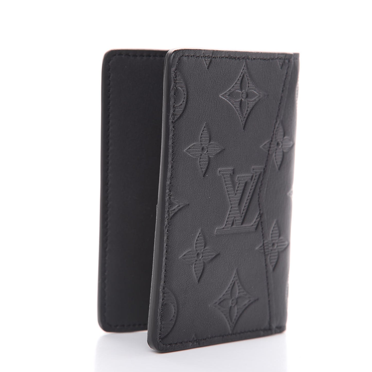 Calfskin Monogram Shadow Pocket Organizer Black