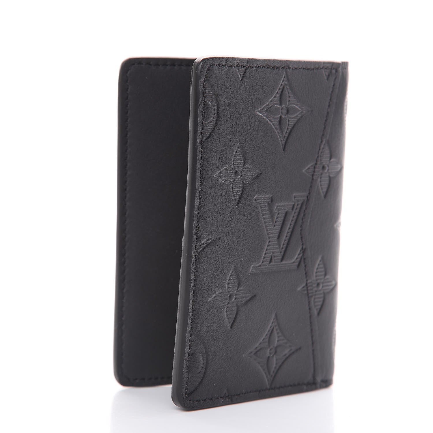 Louis Vuitton Calfskin Monogram Shadow Pocket Organizer Black 3 of 6