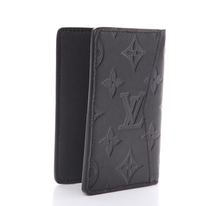 Louis Vuitton Calfskin Monogram Shadow Pocket Organizer Black 3 of 6