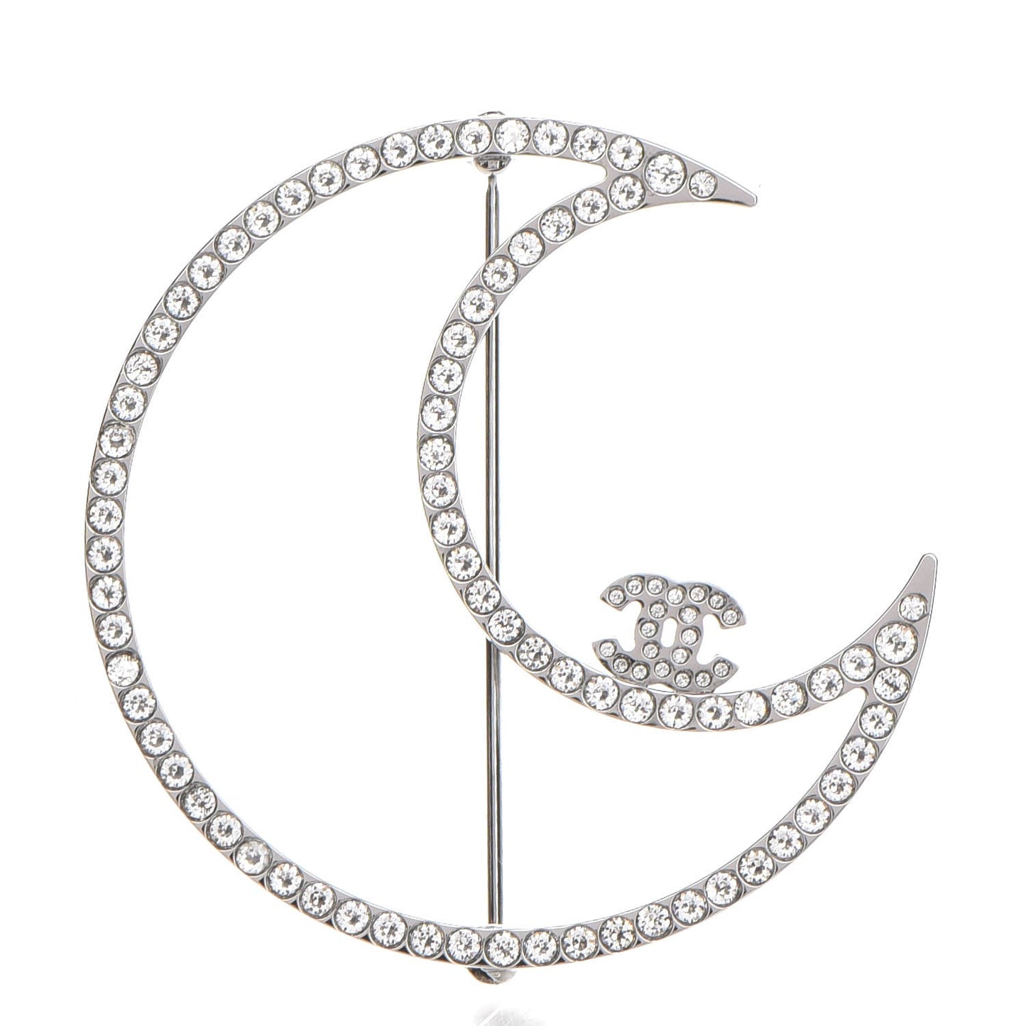Ruthenium Crystal CC Moon Brooch
