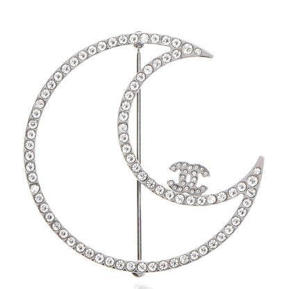 Chanel Ruthenium Crystal CC Moon Brooch 1 of 5