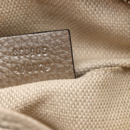 Gucci Metallic Pebbled Calfskin Mini Soho Chain Bag Golden Beige 7 of 10