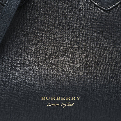Burberry Derby Calfskin House Check Small Banner Tote Black 8 of 14