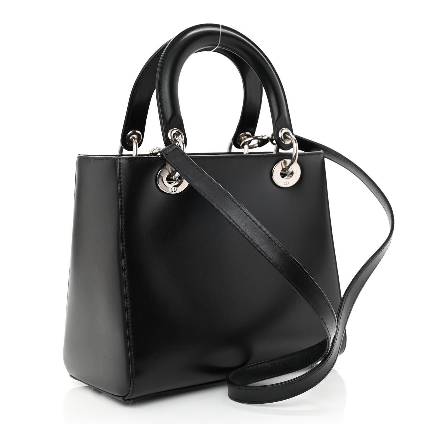 Calfskin Pockets Medium Lady Dior Black Red Grey
