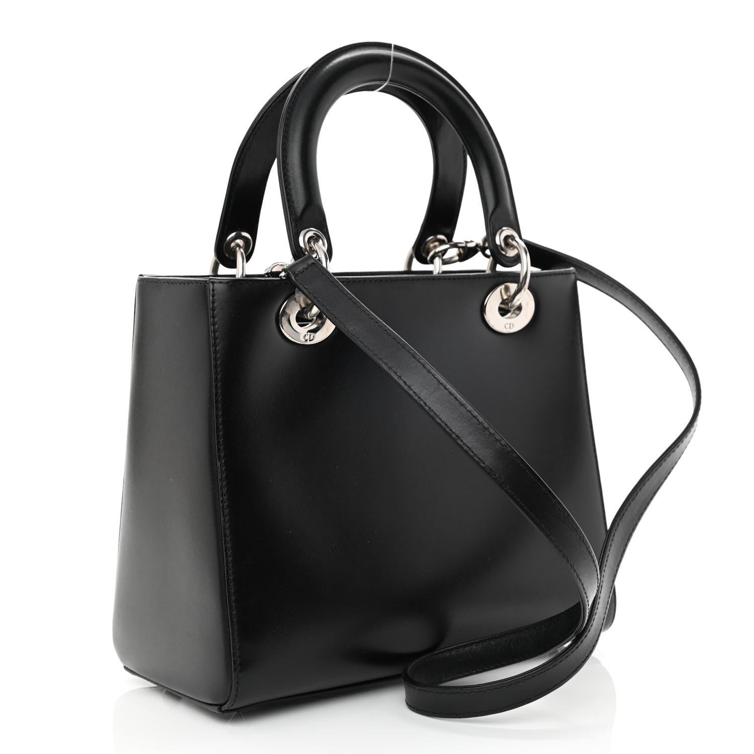 Christian Dior Calfskin Pockets Medium Lady Dior Black Red Grey 3 of 10