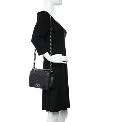 Chanel Calfskin Quilted Medium Boy Flap Black 2 of 10