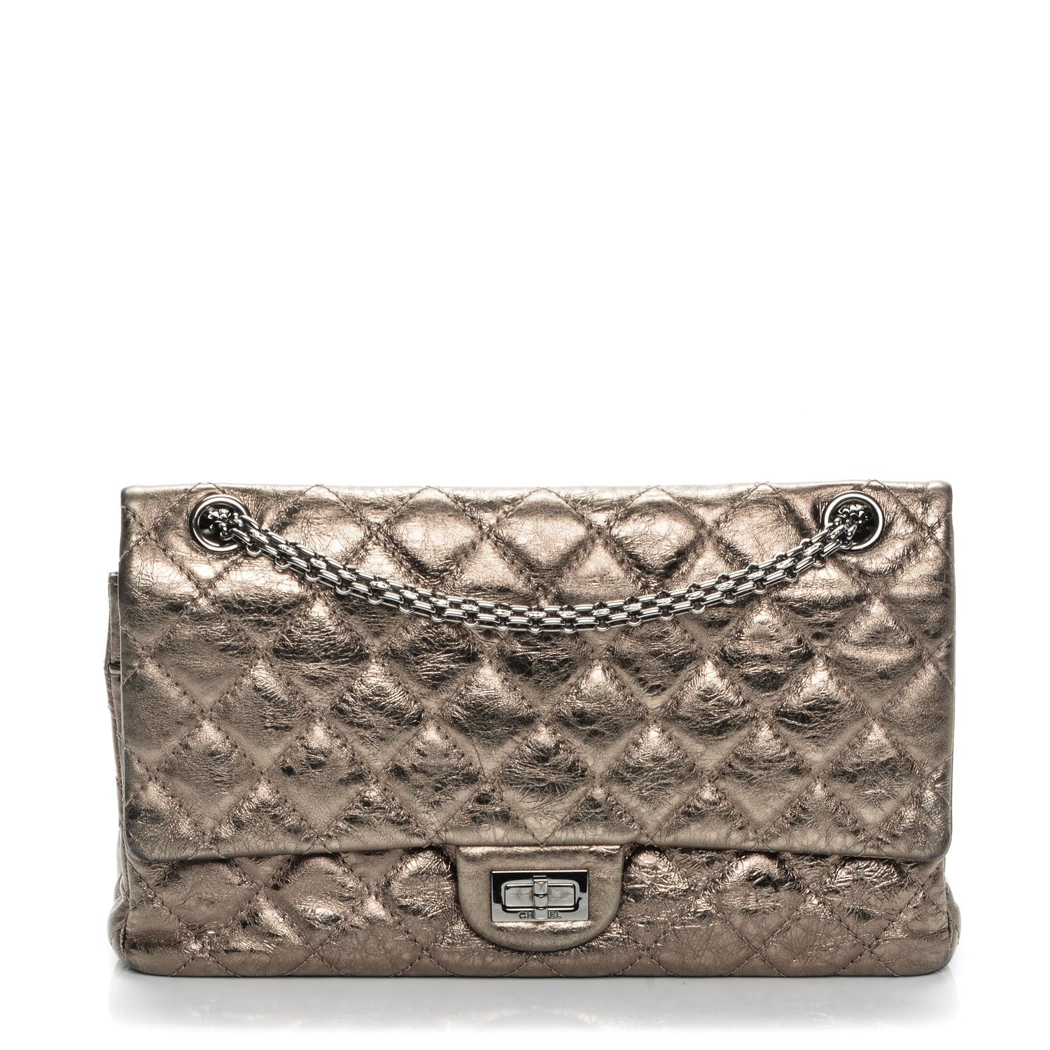 Chanel Metallic Aged Calfskin Quilted 2.55 Reissue 226 Flap Gold 1 of 7