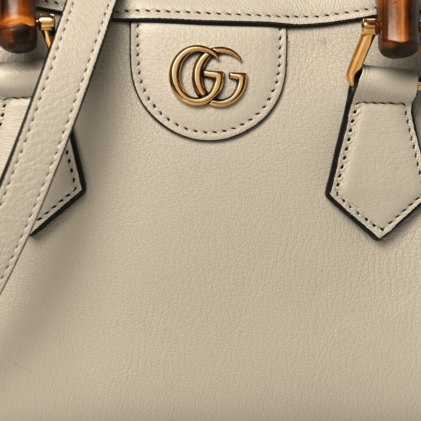 Wonka Grain Calfskin Mini Diana Tote Bag Mystic White