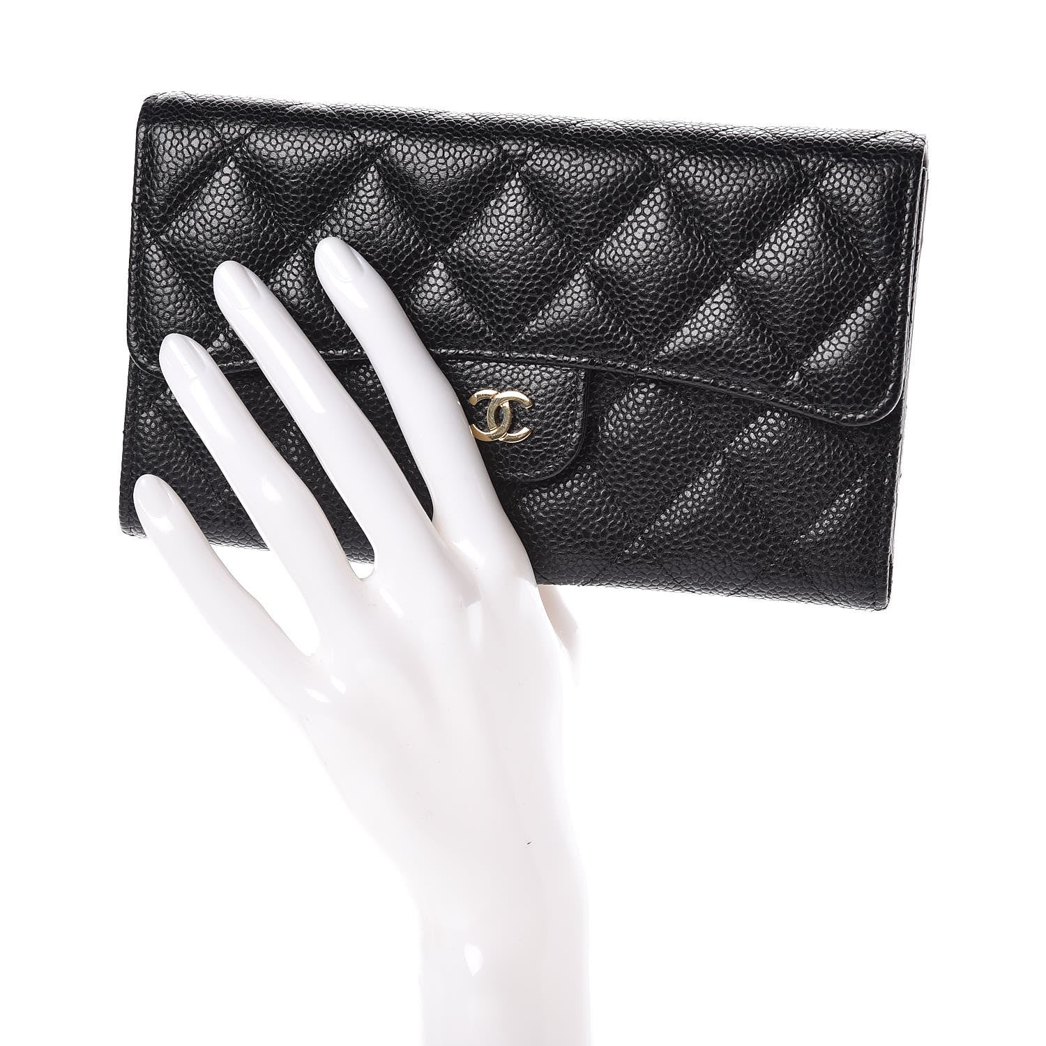 Chanel Caviar Quilted Large Flap Wallet Black 2 of 9