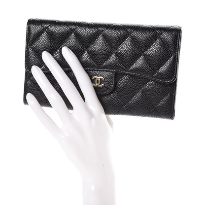 Chanel Caviar Quilted Large Flap Wallet Black 2 of 9