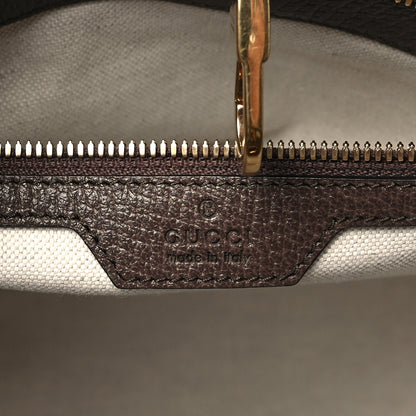 Gucci Monogram Jumbo GG Textured Dollar Calfskin Web Tote Bag Camel Ebony New Acero 6 of 11