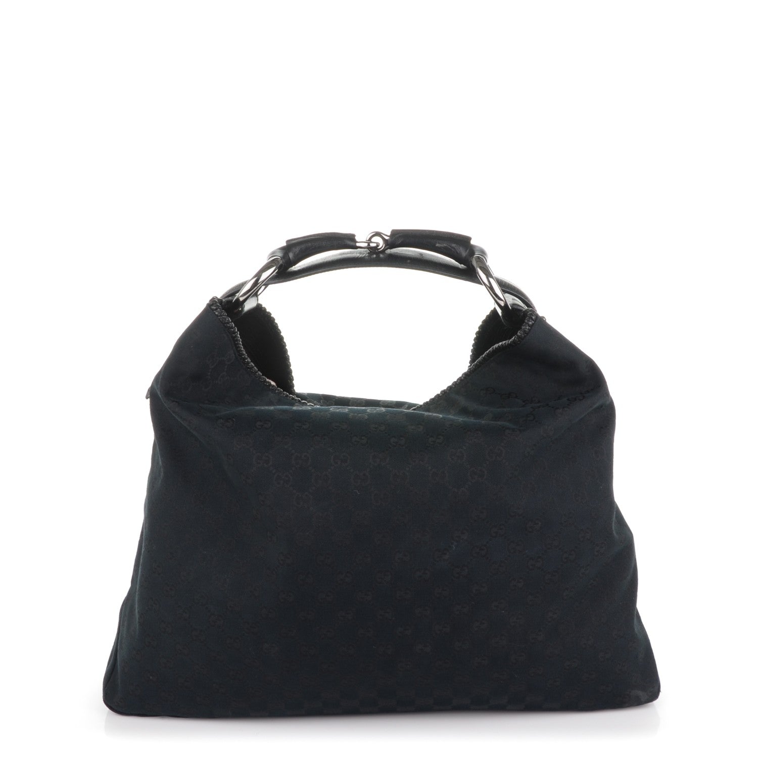 Gucci Monogram Large Horsebit Chain Hobo Black 1 of 7