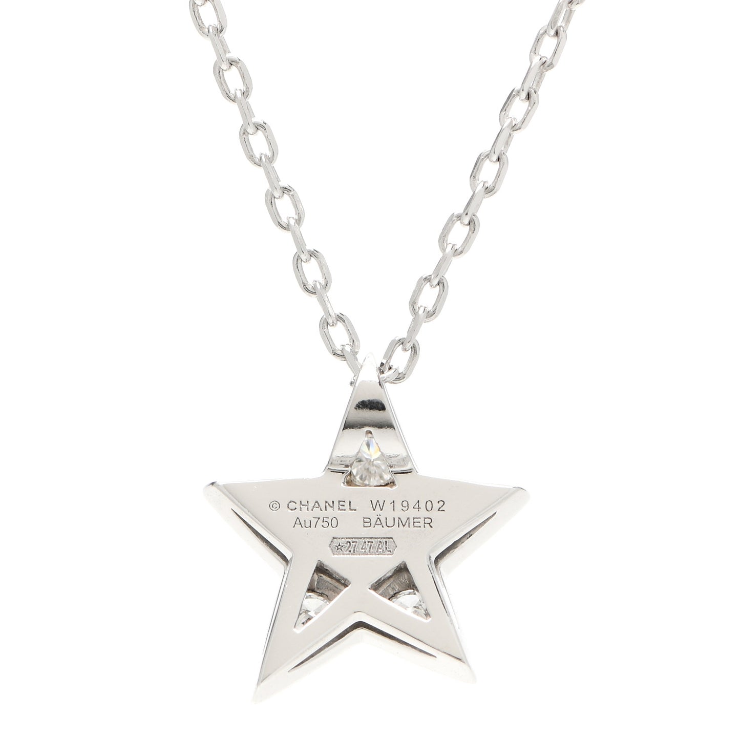 18K White Gold Diamond Small Comete Geode Pendant Necklace