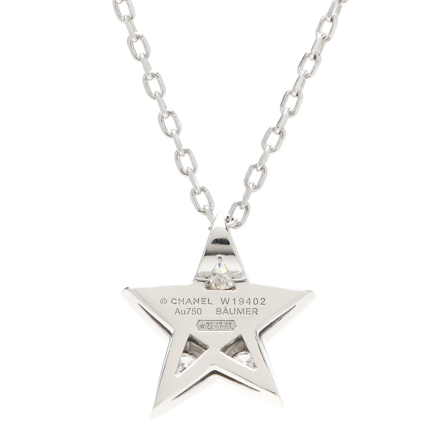 Chanel 18K White Gold Diamond Small Comete Geode Pendant Necklace 4 of 4