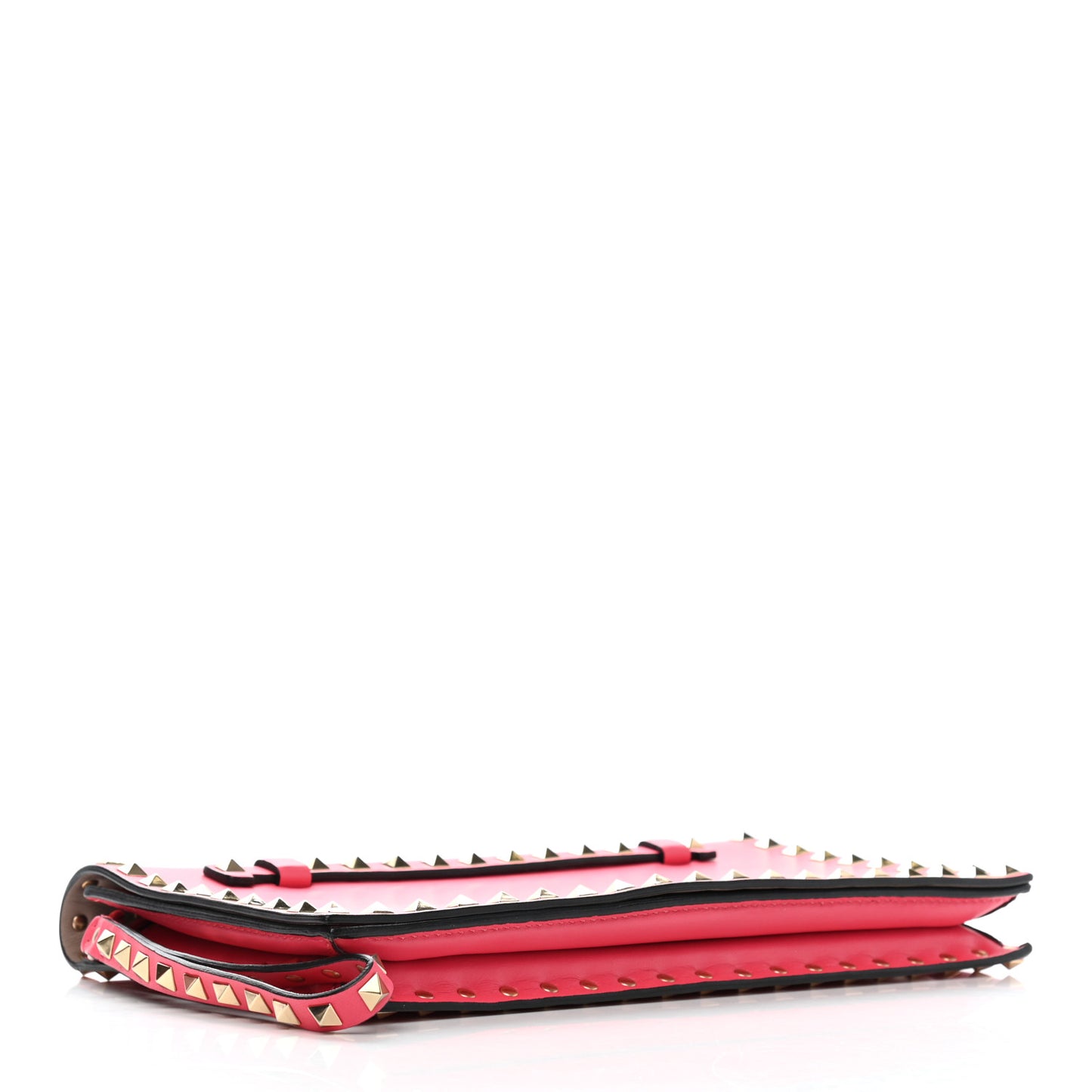 Nappa Rockstud Wristlet Clutch Deep Rose