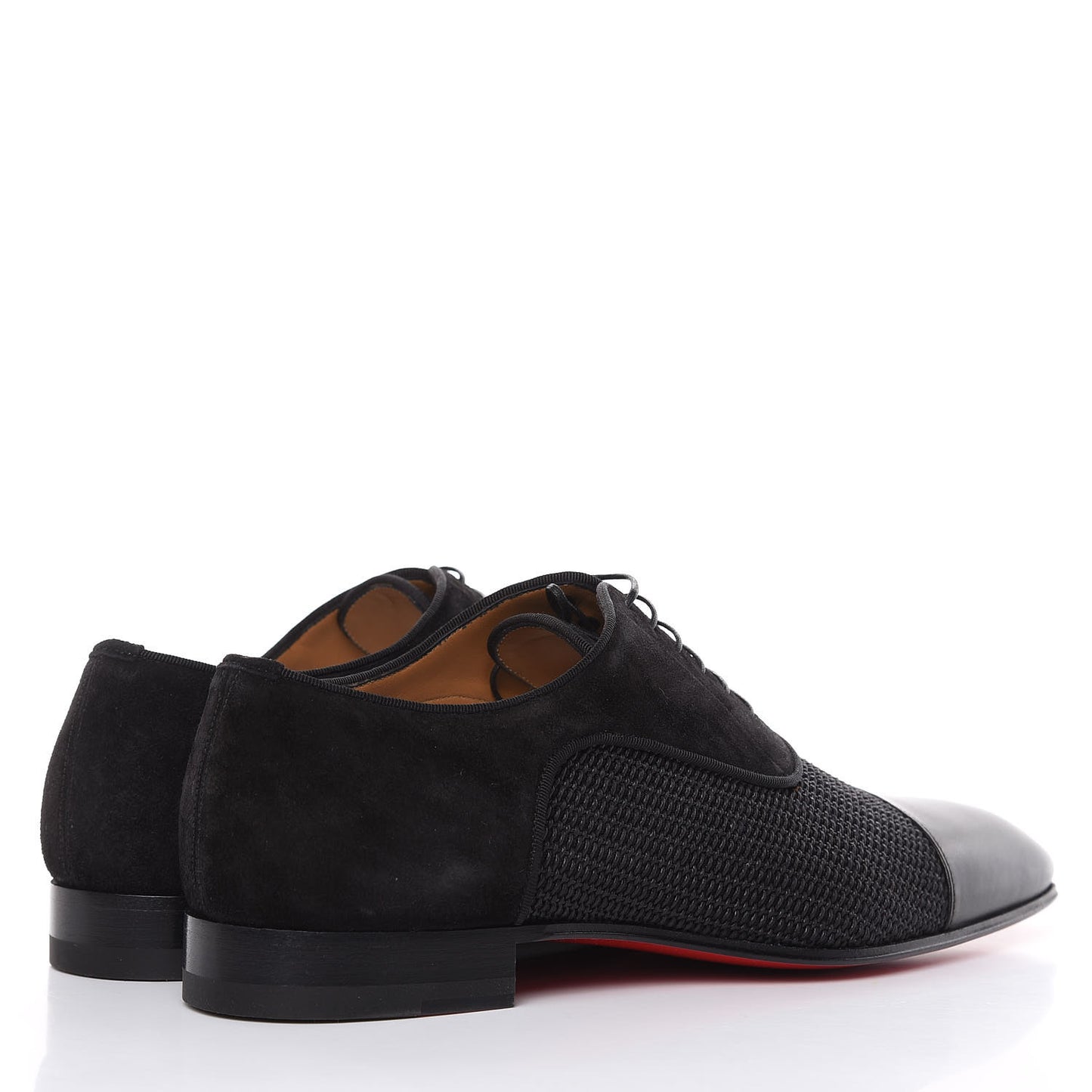 Veau Velours Calfskin Tresse Alfa Mens Greggo Flat Oxfords 39.5 Black