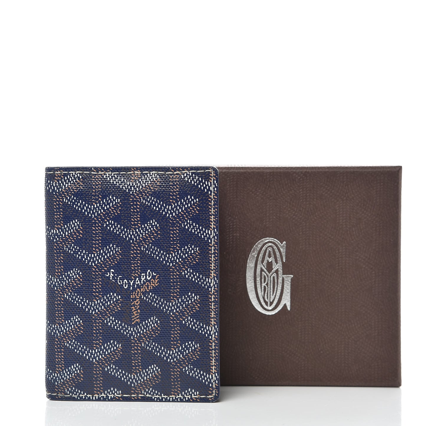 Goyardine Saint Marc Folding Card Case Navy