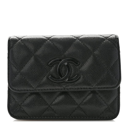 Chanel Caviar Quilted My Everything Belt Flap Card Holder Black 1 of 9