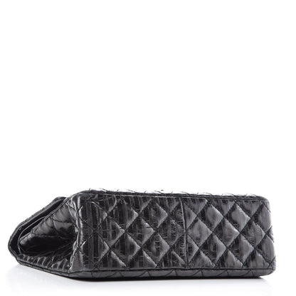 Chanel Metallic Calfskin Striped 2.55 Reissue 226 Flap Black 4 of 11