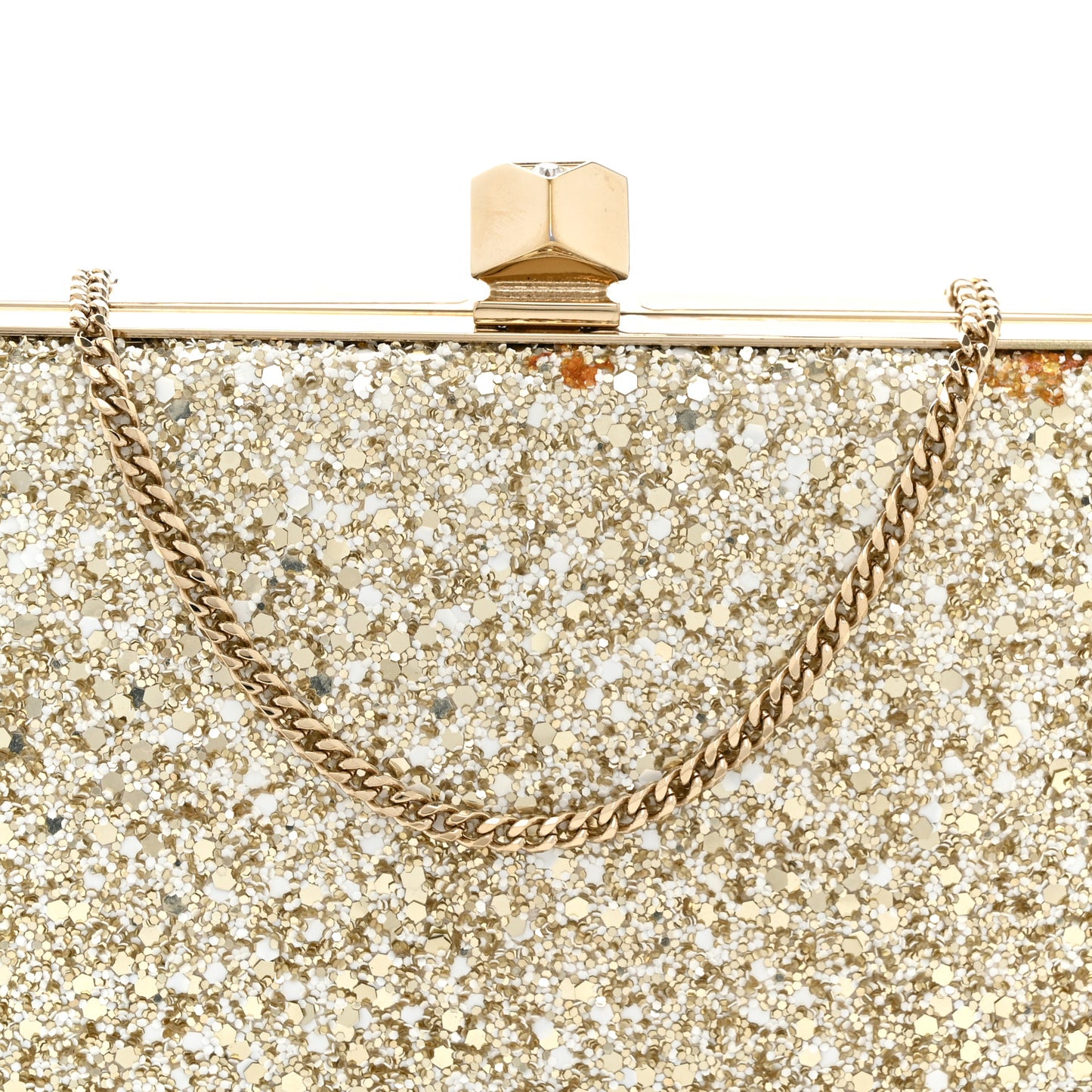 Coarse Glitter Celeste Clutch Moon Sand