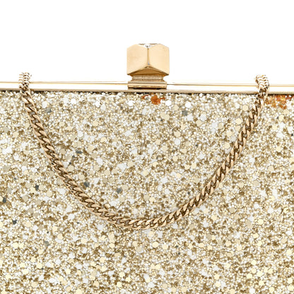 Jimmy Choo Coarse Glitter Celeste Clutch Moon Sand 10 of 11