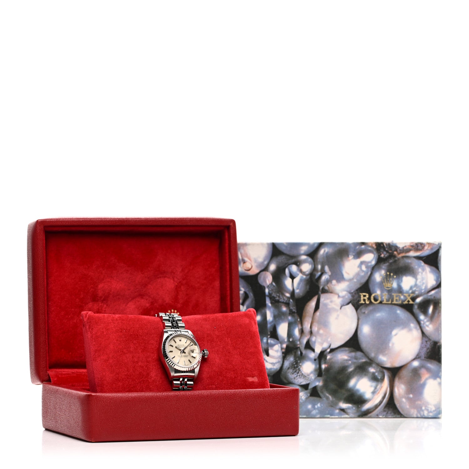Rolex Stainless Steel 18K White Gold 26mm Oyster Perpetual Datejust Watch Silver 69174 5 of 5