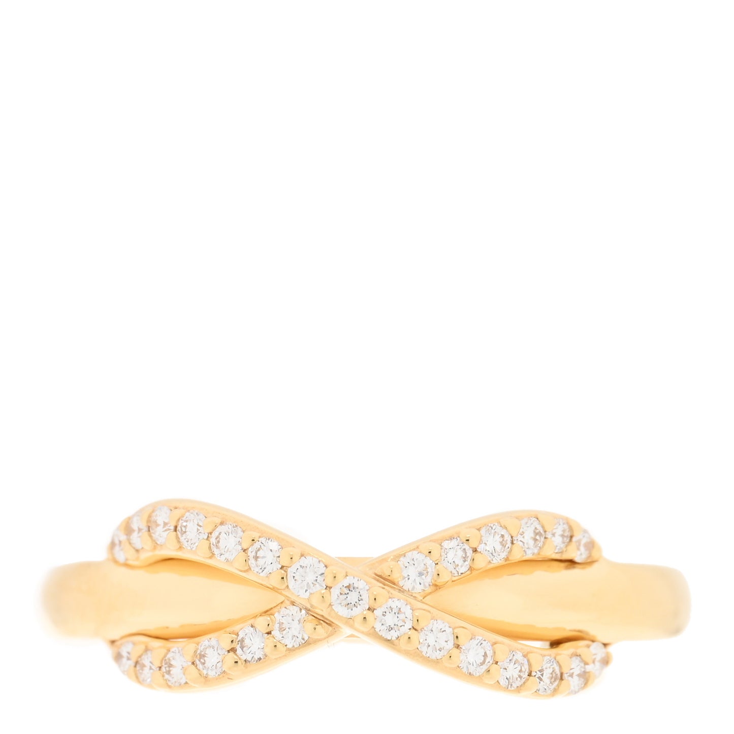 18K Yellow Gold Diamond Infinity Ring 50 5.5