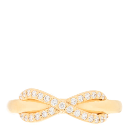 Tiffany 18K Yellow Gold Diamond Infinity Ring 50 5.5 1 of 4