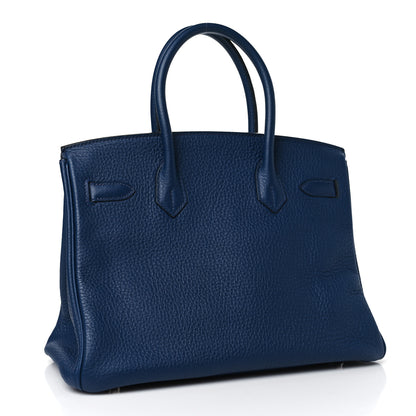 Hermes Taurillon Clemence Birkin 30 Bleu De Malte 3 of 10