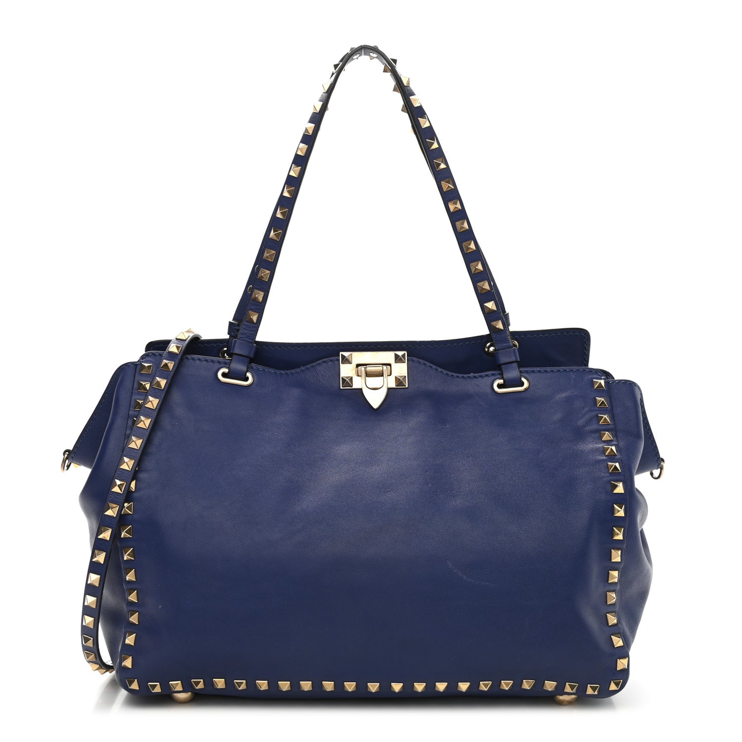 Vitello Medium Rockstud Tote Blue China