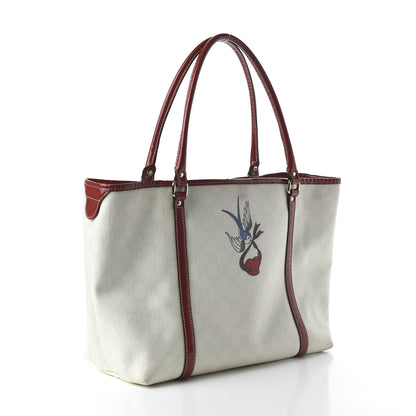 Gucci GG Plus Monogram Tattoo Heart Medium Joy Tote Off White Red 3 of 10