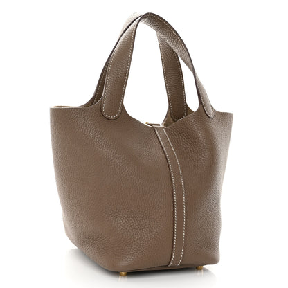 Hermes Taurillon Clemence Picotin Lock 18 PM Etoupe 3 of 11
