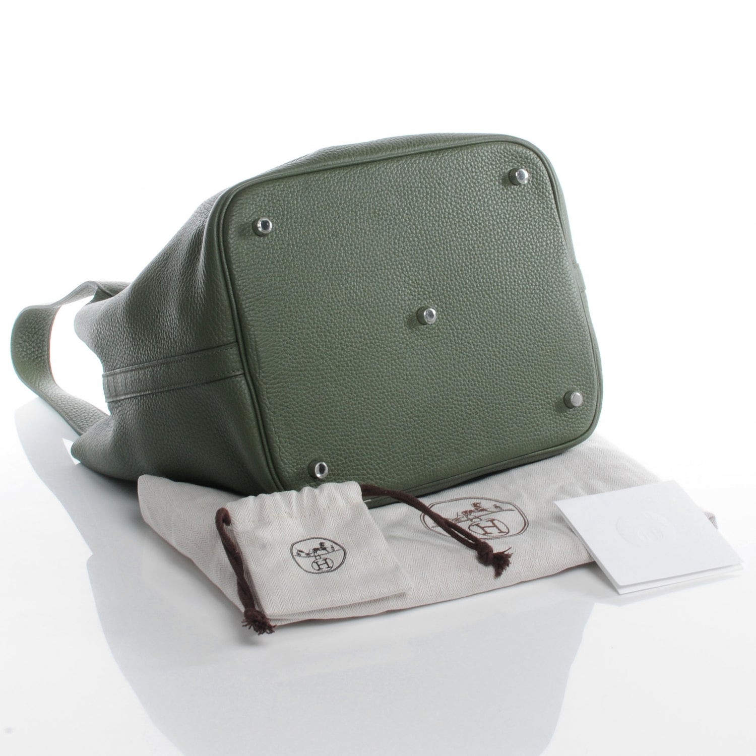 Hermes Taurillon Clemence Picotin Lock GM Vert Canopee 4 of 8