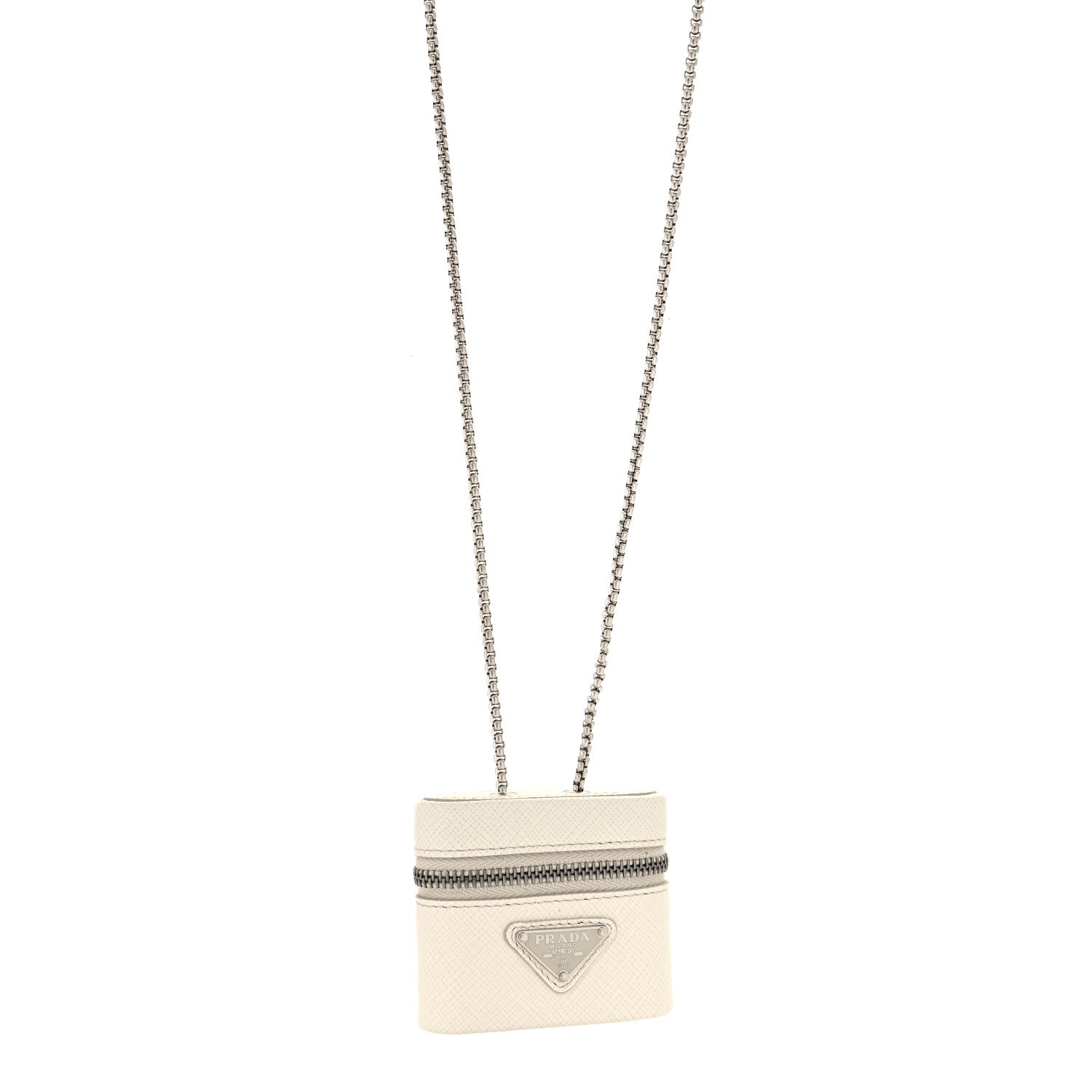 Prada Saffiano Airpods Chain Necklace White 1 of 5