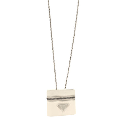 Prada Saffiano Airpods Chain Necklace White 1 of 5