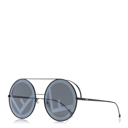 Fendi Metal F is Fendi Printed Run Away Round Frame Sunglasses FF 0285/S Black 1 of 7