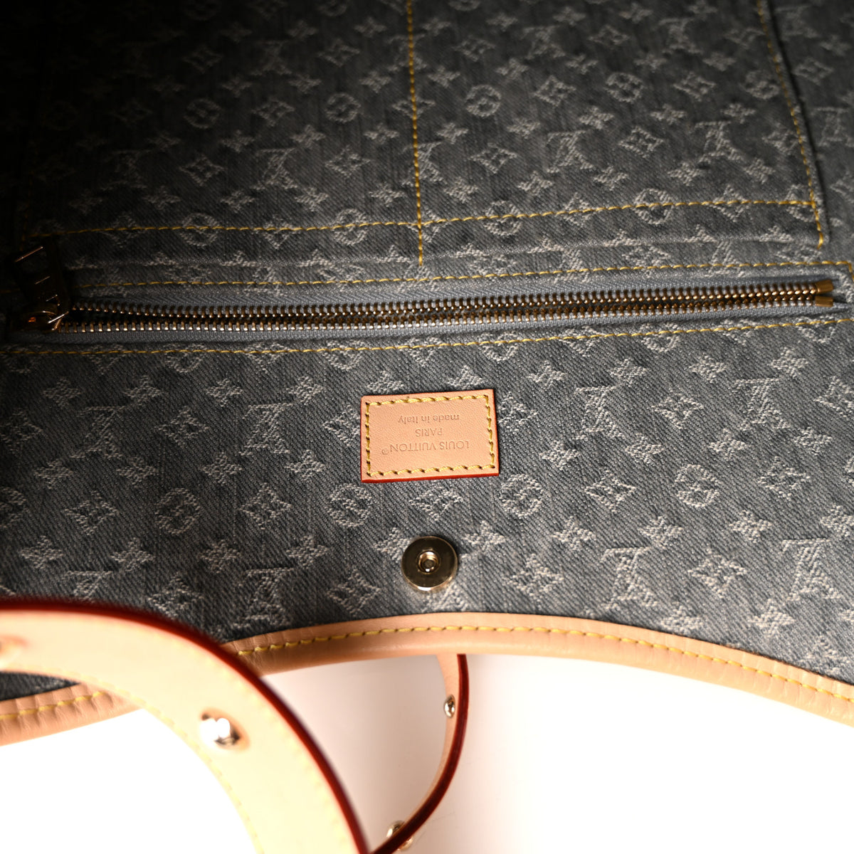 Monogram Denim CarryAll MM  Washed Gray