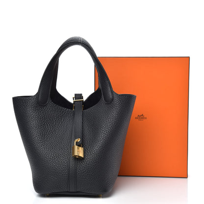 Hermes Taurillon Clemence Picotin Lock 18 PM Black 9 of 9