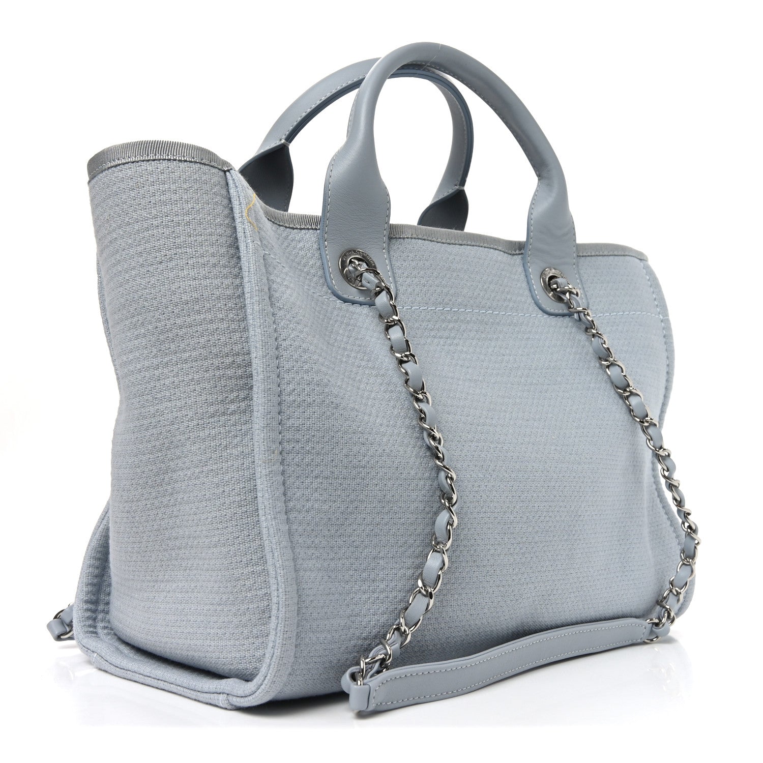 Chanel Mixed Fibers Small Deauville Tote Light Blue 4 of 12