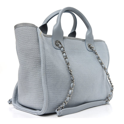 Chanel Mixed Fibers Small Deauville Tote Light Blue 4 of 12