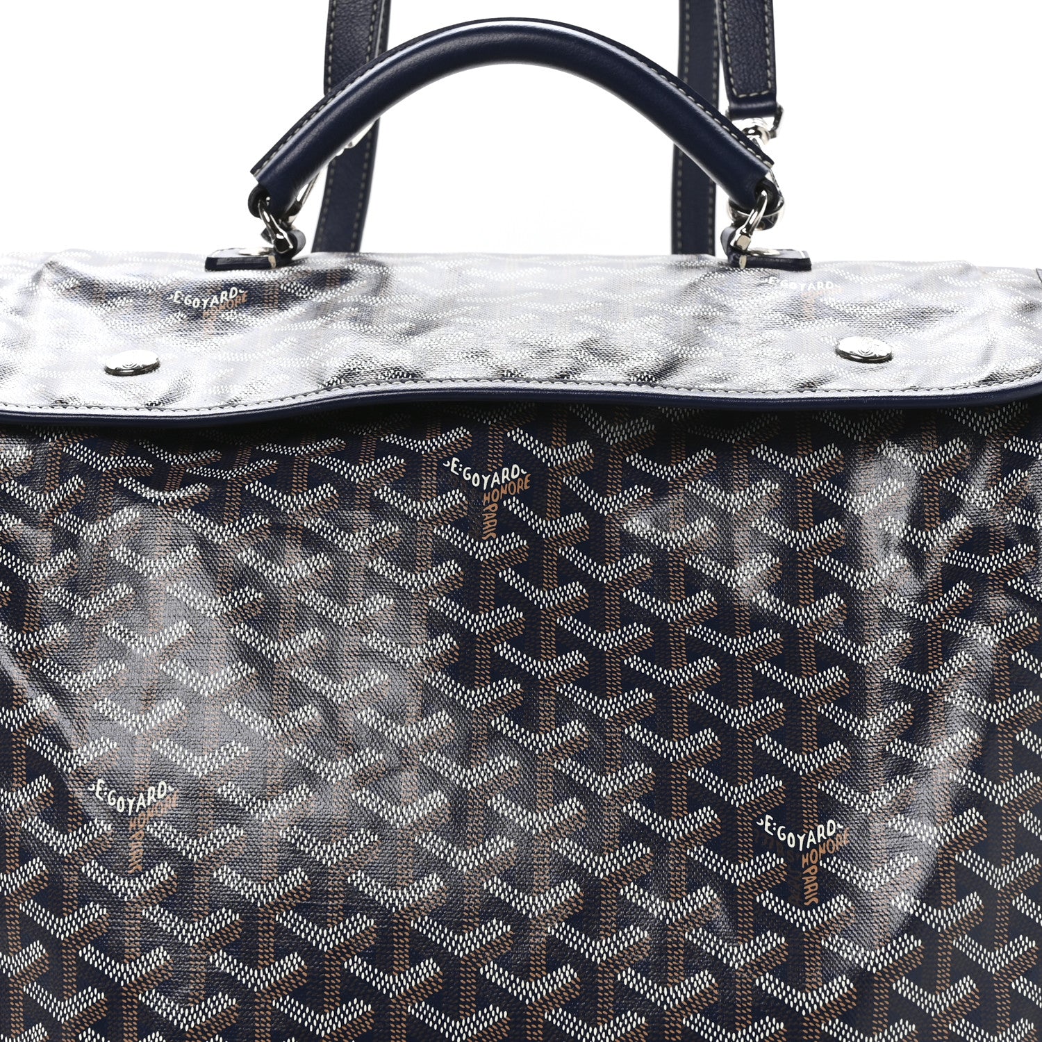 Goyard Goyardine Saint Leger Soft Briefcase Backpack Navy 8 of 10