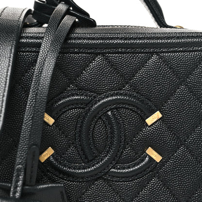 Chanel Caviar Quilted Small CC Filigree Vanity Case Black 8 of 12