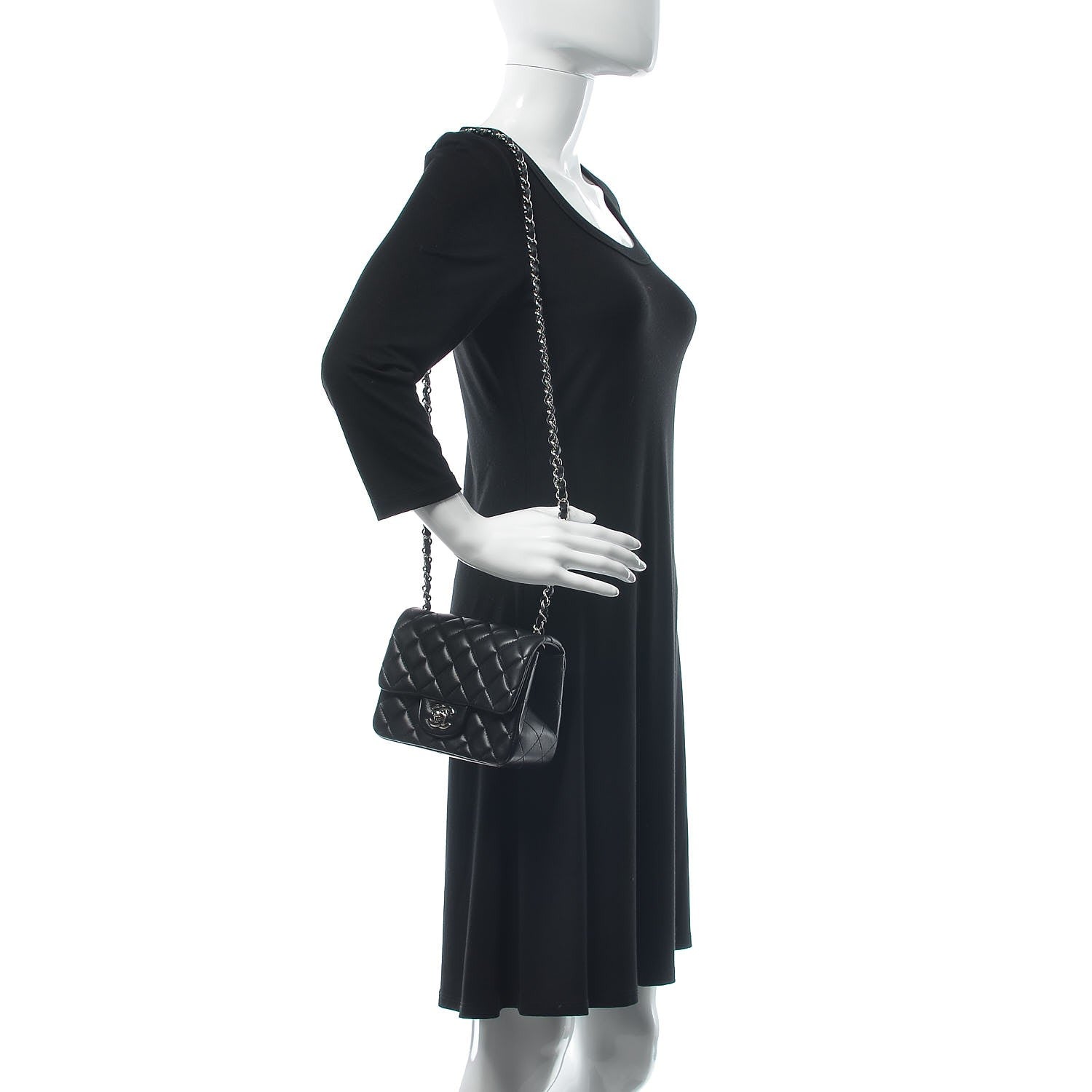 Chanel Lambskin Quilted Mini Square Flap Black 2 of 10